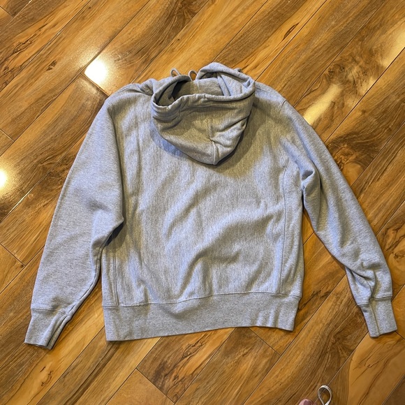 Size medium Reverse weave Champion Light Gray Hoodie with Red embroidered emblem - Picture 2 of 10